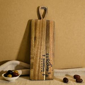 Tabla de Servir de Madera Grabada con el Mensaje 'Ramadán Kareem', Tabla de Cortar de Madera Natural Hecha a Mano, Elegante Decoración de Cocina Islámica, Regalo - Product Image 1
