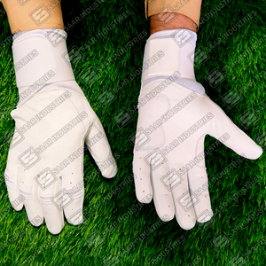 Longue manchette couleur blanche sur mesure Softball frappeur gants de sport véritable peau de vache Cabretta cuir gants de Baseball gants de frappeur - Product Image 1