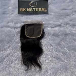 Cabello humano 100%, cierre de encaje 4x4 para encaje suizo, sin enredos, sin desprendimiento, negro Natural, 14 pulgadas - Product Image 2