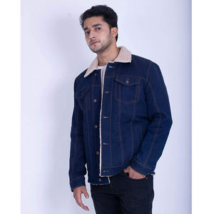 Veste en jean décontractée pour homme, coupe-vent, col montant, écologique, pour jeunes, la plus populaire en gros - Product Image 5