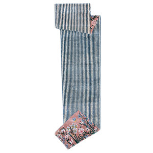 Alfombra Rectangular Azul del Lejano Oriente, Hecha a Mano con Lana, Bambú y Seda, para Decoración del Hogar, con Rayas Abstractas y Técnicas Artesanales - Product Image 1