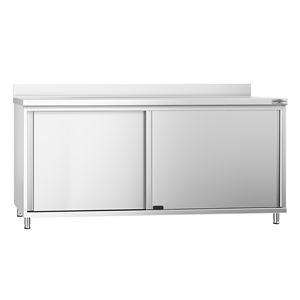 Armario de Acero Inoxidable PREMIUM - 1800x700mm - con Puertas Corredizas y Soporte Superior - Product Image 3