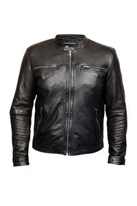 แจ็กเก็ตหนังแกะสำหรับผู้ชายแจ็กเก็ตขี่มอเตอร์ไซค์สำหรับกลางแจ้งแบรนด์ดัง - Product Image 1