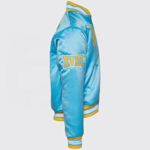 Veste universitaire personnalisée en satin à col montant, nouvelle conception, unisexe pour adultes et jeunes, écologique, vente en gros - Product Image 4