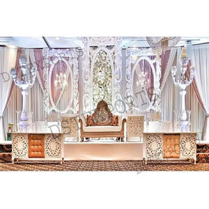 Increíble decoración de escenario de fibra de boda Londres maravilloso escenario de boda con lámparas marroquíes hermosos accesorios de fibra para escenario de boda - Product Image 1