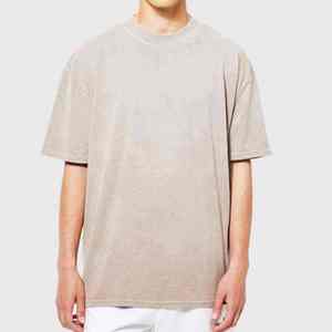 เสื้อยืดคอกลมสำหรับผู้ชายผ้า100% ผ้าฝ้ายแขนสั้นทรงหลวมทรงหลวมสีม่วงออกแบบได้ตามต้องการ - Product Image 3