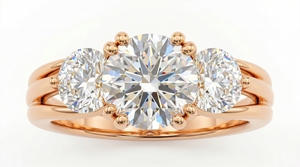 Anillo de Diamantes para Mujer, Corte Brillante Redondo, Joyería Clásica de Compromiso, Diamantes Cultivados en Laboratorio - Product Image 1