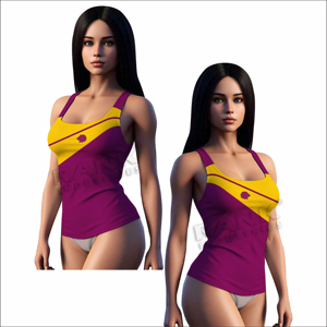 เสื้อกล้ามผู้หญิงไซส์ใหญ่ ดีไซน์โดดเด่น สีตัดกัน คุณภาพดีเยี่ยม - Product Image 4