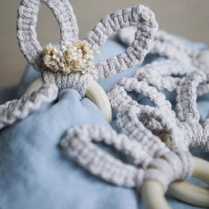 Soporte de anillo de servilleta de diseño bohemio hecho a mano 100% cordón de algodón para decoraciones de fiesta precio al por mayor en India - Product Image 1