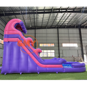 Tobogán Acuático Inflable <span class=keywords><strong>de</strong></span> Diseño Nuevo, Color Morado Rosado, Comercial, Tobogán Acuático Inflable para Niños - Product Image 2