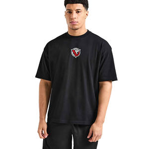 Camisetas para hombre 100% algodón de gran tamaño con cuello redondo, camiseta de tela de doble cara para hombre, ropa personalizada, 260gsm, 220gsm, 190gsm - Product Image 1