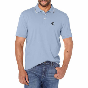 Polo de talla cómoda para hombre con logotipo personalizado 100% algodón para hombre, Polo de manga corta con cuello de doble punta de ajuste clásico para hombre - Product Image 1