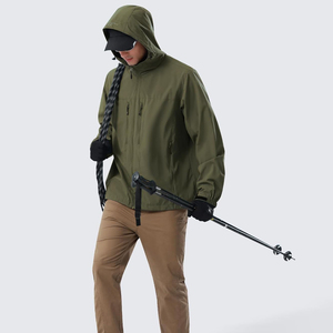 Veste Softshell Homme Imperméable Coupe-Vent Respirante à Capuche avec Fermeture Éclair pour l'Hiver et les Activités de Plein Air - Product Image 6
