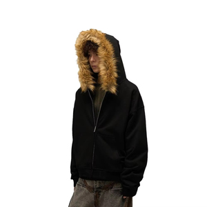 Y2k Hoodies Puff Imprimer Fourrure À Capuche Grunge Graphique Zip up Hoodies Veste Hip Hop Streetwear Sweats - Product Image 5