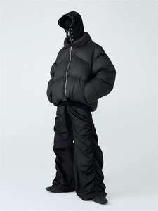 แจ็กเก็ตแบบขนเป็ดบุนวมสำหรับผู้ชายมาใหม่2025กันลมมีฮู้ดสีดำอบอุ่นในฤดูหนาวผ้าใบ - Product Image 6