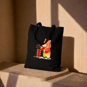 Bolso de mano de lona con estampado de fuegos artificiales de caballo, 33x38 cm, bolsa de compras reutilizable, estilo informal, para todas las estaciones - Product Image 6