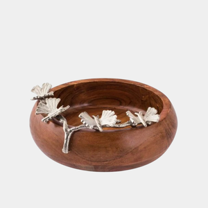Bols de service en bois fabriqués à la main avec branche en laiton unique Milli Flowers Design parfait pour les bonbons aux noix et la décoration intérieure - Product Image 5