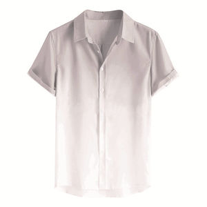 Verano nuevos estilos 2025 playa hawaiana manga corta Casual gradiente pantalones cortos de gran tamaño para hombres - Product Image 5