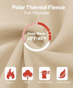 Veste polaire zippée légère unisexe 2024 à manches longues avec motif imprimé élégant et accents de poche pour un hiver confortable - Product Image 4