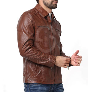 Dernier style, vente en gros, veste en cuir coupe-vent pour hommes, meilleures ventes, veste d'hiver en cuir imperméable pour hommes - Product Image 6