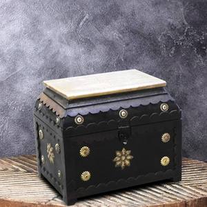 Hine On Me Small WhiteAnd Blue Boîte décorative en bois Vente chaude Cadeaux et artisanat Boîtes en bois Signes muraux fabriqués en Inde - Product Image 3