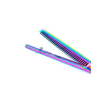 กรรไกรตัดผมสีรุ้งกรรไกรตัดผมช่างตัดผมมืออาชีพกรรไกรผอมบางทนทานคม - Product Image 3