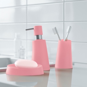 Dispenser di sapone Spirella, collezione MOVE, colore rosa, effetto gelato - Product Image 3
