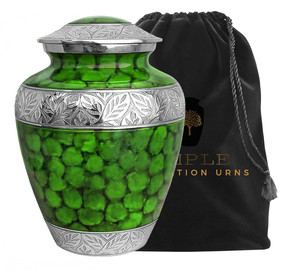 โกศใส่เถ้ากระดูกแบบยุโรป สีเขียว เป็นมิตรกับสิ่งแวดล้อม ทนทาน ปรับแต่งได้ ทำด้วยมือ ขนาด 10 นิ้ว ความจุ 220 คิวบิกอินช์ - Product Image 2