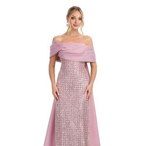 ชุดราตรีหรูหราแบบไม่มีแขน ประดับด้วยงานปักมือและเทคนิคการปักลาย ทรงเอไลน์ ทำจากผ้าทูลล์ เหมาะสำหรับงานปาร์ตี้ - Product Image 1