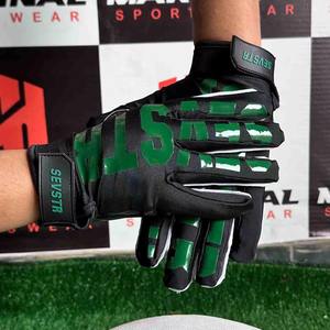 Nouveauté Gants de receveur de football américain à doigts entiers, respirants, légers, antidérapants, avec sangle de poignet réglable et fermeture auto-agrippante - Product Image 5