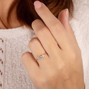 Anillo de estilo bohemio de Plata de Ley 925 para mujer con Topacio blanco, piedra preciosa, joyería de boda hecha a mano, regalo para el amor - Product Image 2