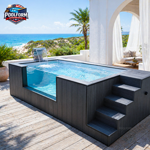 Multi Functional Hotel Spa and Swim Above Ground Pool with Hydro Jets Prefabricated Fiberglass Swimming Pool - Product Image 1