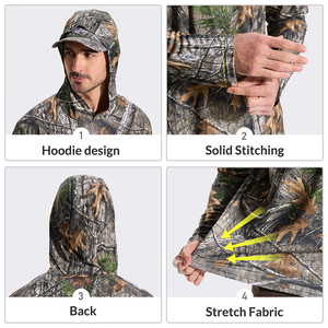 Ropa deportiva de caza y pesca, camisas con capucha, OEM personalizado, recién llegado, diseño UPF, protección solar, sublimación, pesca con capucha - Product Image 2