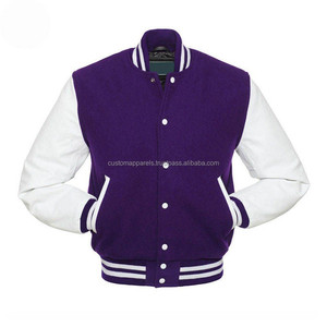 Custom Wool <b>Varsity</b> <b>Jacket</b> with Leather Sleeves High Quality Embroidery Streetwear Letterman Baseball Coat for Men - Product Image 1