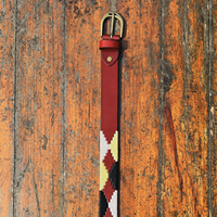 Ceinture Polo Unisexe en Cuir de Buffle Crème Orange Pampa avec Boucle Carrée à Ardillon, Qualité Supérieure, Largeur 35MM, Durable et Personnalisable