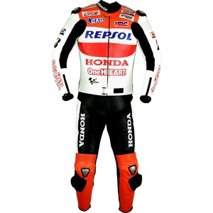 Combinaison de course en cuir respirante personnalisée pour moto, haut de gamme, coupe-vent, imperméable, vêtements de course automobile, imprimé - Product Image 1