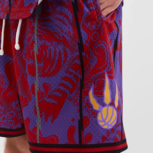 กางเกงบาสเก็ตบอลผู้ชายผ้าโพลีเอสเตอร์ตาข่ายคลาสสิกแบบมีกระเป๋า สั่งทำโลโก้ได้ ขายส่งลำลองสีพื้นผ้าวอร์สต์ ขายส่งโลโก้แบบกำหนดเองโดย Ako - Product Image 4