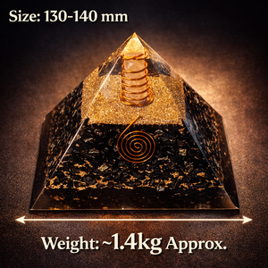 Pirámide de Orgón de Turmalina Negra Natural Pulida a Mano, de Gran Tamaño, con Espiral de Cobre para Protección EMF, Duradera para el Hogar - Product Image 2