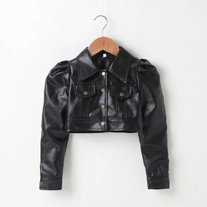 Children's Genuine Leather 2026 Winter New Boys and Girls Stand-up Waterproof Breathable Motorcycle <b>Jacket</b> with Front Logo - Product Image 6