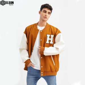 Vente en gros de vêtements américains taille adulte blouson de baseball tendance blouson universitaire tissé pour hommes veste unisexe - Product Image 2