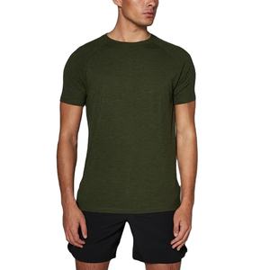 T-shirt de sport athlétique pour homme, personnalisé, haute qualité, coupe ajustée, respirant, coton/polyester, coupe longue, très vendu - Product Image 3