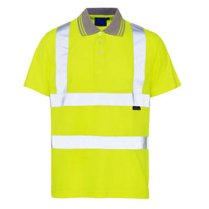 Polo à manches longues vert haute visibilité personnalisable – Vêtement de sécurité avec éléments fluorescents et réfléchissants - Product Image 4