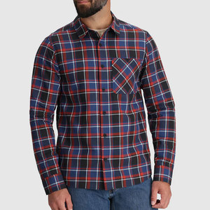 Chemise en flanelle de bambou à carreaux de haute qualité, confortable, respirante, 240g, à manches longues, col rabattu, pour le printemps, style décontracté ou habillé - Product Image 2