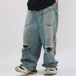 กางเกงยีนส์ผู้ชายเอวสูงปานกลางลายพรางกางเกงคาร์โก้ทรงหลวมผ้าคอตตอน100% แบบตามสั่งฤดูร้อนฤดูใบไม้ร่วง - Product Image 4