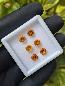 100% Citrine naturelle à facettes 6 MM pierre précieuse 6mm pour la fabrication de bijoux ensemble de 6 pièces de pierres précieuses de Citrine à facettes en vrac - Product Image 2
