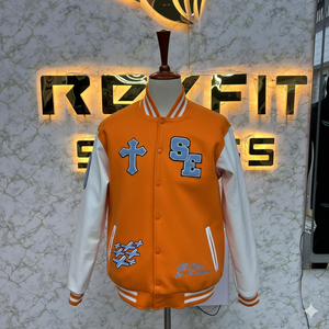 Comfortable Size Custom Printed Embroidered Wool and Silk Men's Jacket with <b>Covered</b> <b>Button</b> Closure versity jackets men jackets - Product Image 1