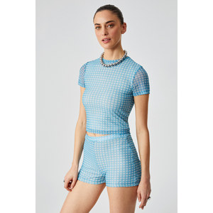 ETHIQUET MOJOTO Short taille haute rayé en tulle pour femme - Product Image 1