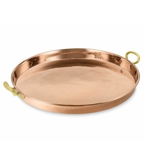 Plain <b>Round</b> Golden Metal <b>Serving</b> <b>Trays</b> Vintage Style in Customized Size Shapes and Polish for Gifting and Party Hotel Restaurant - Product Image 2