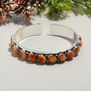 Nouvelle Arrivée 925 Sterling Silver Fine Jewelry Haute Qualité Forme Ovale Orange Oyster Gemstone Bracelet pour Cadeaux Fêtes Mariages - Product Image 3
