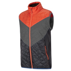 Chaqueta de invierno informal personalizada para hombre, chaleco acolchado sin mangas con bloque de color, ropa exterior reversible con relleno de poliéster - Product Image 1